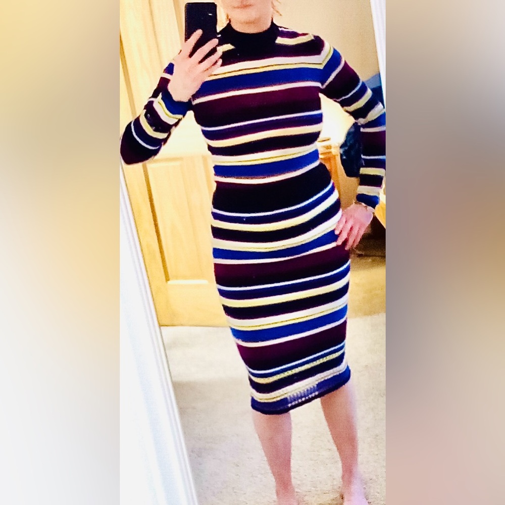 Rachel Roy striped shirt/skirt set